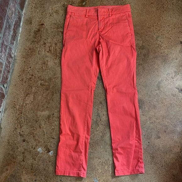BANANA Republic Red Pink Straight Leg cropped‎ chino pants - Picture 2 of 7